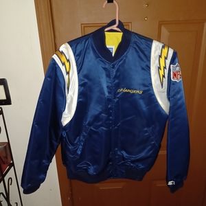 Vtg Rare NFL 80s San Diego Chargers Starter Satin Bomber Jacket Mens L